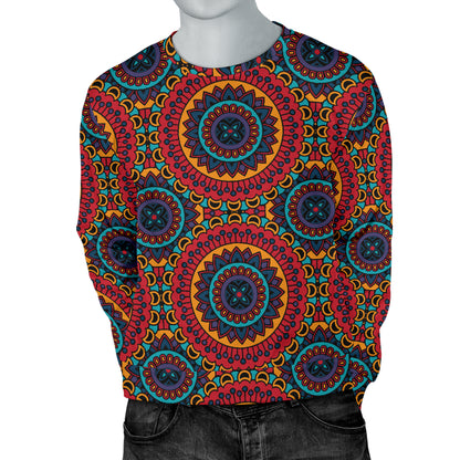 Bohemian Mandala Style Print Men Long Sleeve Sweatshirt