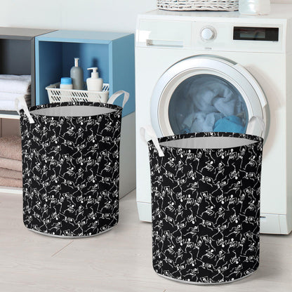 Skeleton Style Print Laundry Basket