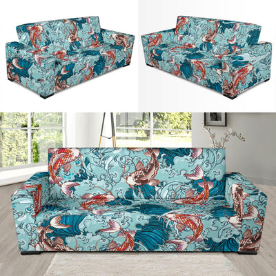 KOI Fish Pattern Print Design 05 Sofa Slipcover