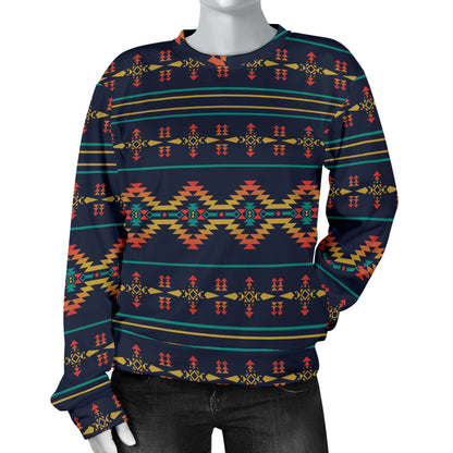 Southwest American Design Themed Print Women Long Sleeve Sweatshirt