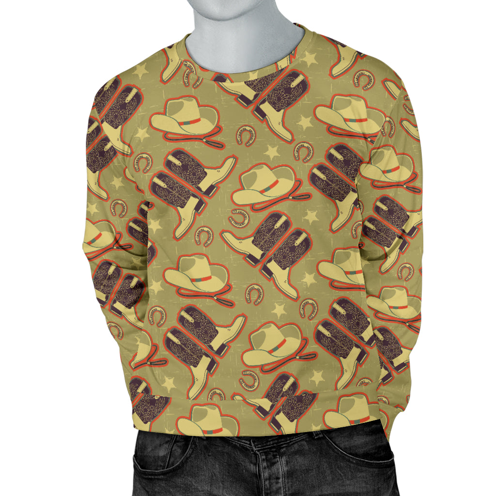 Western Cowboy Themed Men Long Sleeve Sweatshirt