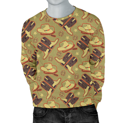 Western Cowboy Themed Men Long Sleeve Sweatshirt