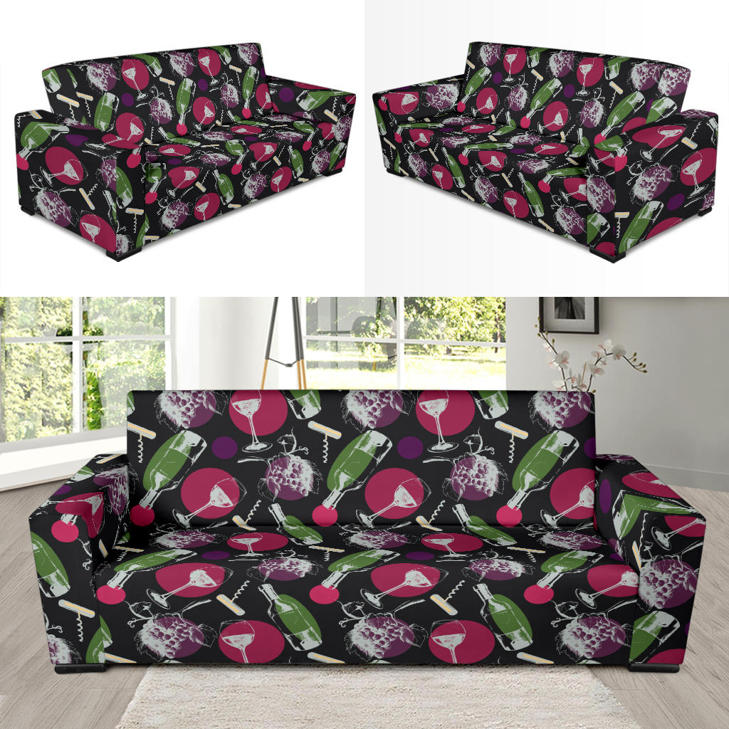 Wine Print Design LKS307 Sofa Slipcover