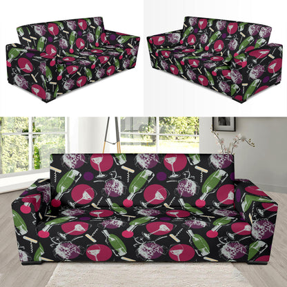 Wine Print Design LKS307 Sofa Slipcover