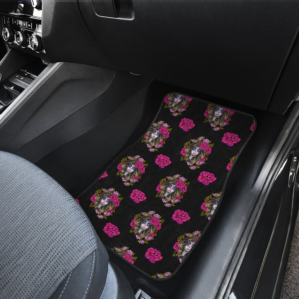 Day of the Dead Makeup Girl Car Floor Mats Front Back