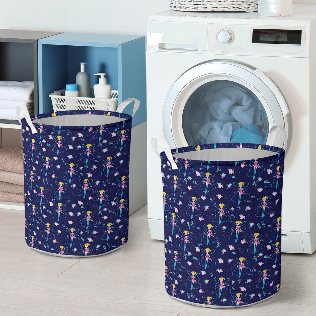 Fairy Cartoon Style Print Pattern Laundry Basket