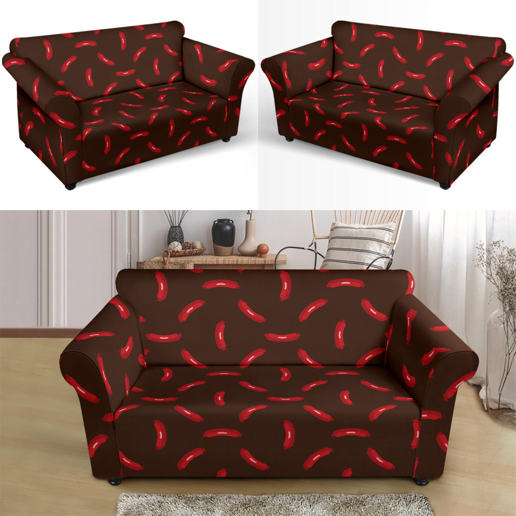 Sausage Print Design LKS302 Loveseat Couch Slipcover