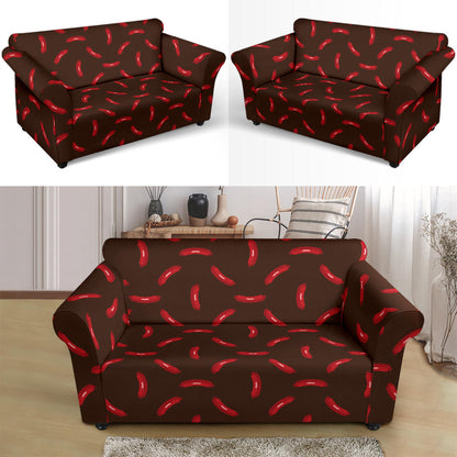 Sausage Print Design LKS302 Loveseat Couch Slipcover