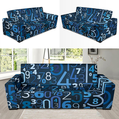 Number Pattern Print Design A02 Sofa Slipcover