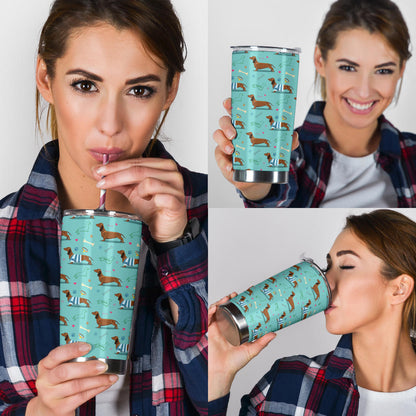 Dachshund Paw Decorative Print Pattern Tumbler