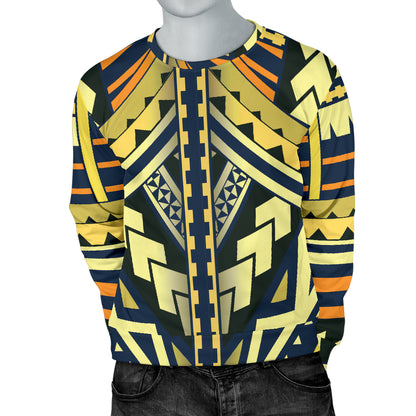 Polynesian Tattoo Print Men Long Sleeve Sweatshirt