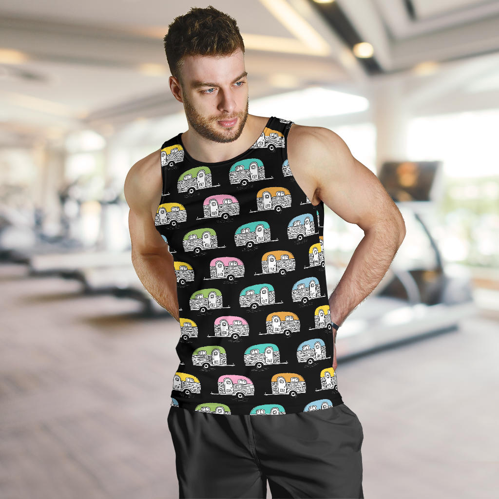 Camper Pattern Camping Themed No 2 Print Men Tank Top