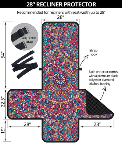 Boho Pattern Print Design 05 Recliner Cover Protector