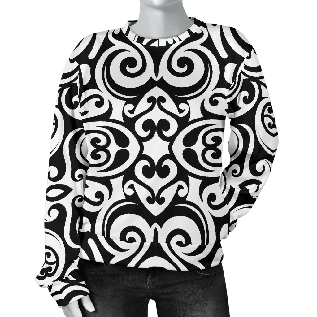 Polynesian Tattoo Pattern Women Long Sleeve Sweatshirt