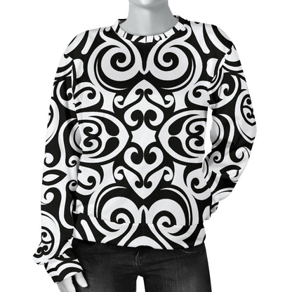 Polynesian Tattoo Pattern Women Long Sleeve Sweatshirt