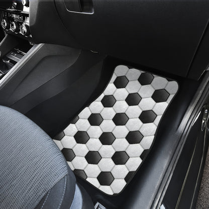 Soccer Ball Texture Print Pattern Car Floor Mats Front Back