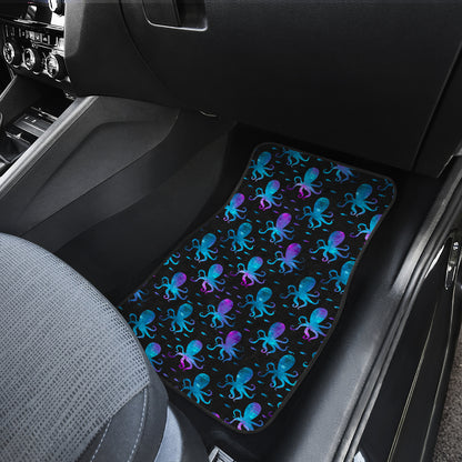 Octopus Blue Design Print Themed Car Floor Mats Front Back
