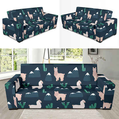 Llama Pattern Print Design 06 Sofa Slipcover