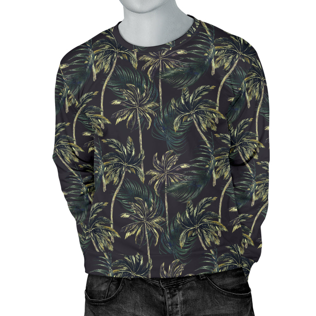 Palm Tree Background Design Print Men Long Sleeve Sweatshirt