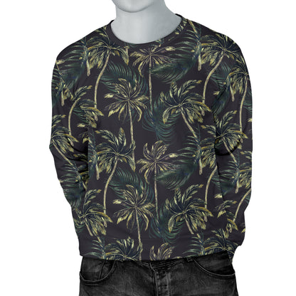 Palm Tree Background Design Print Men Long Sleeve Sweatshirt
