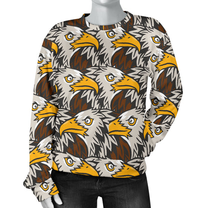 Eagles Head Pattern Women Long Sleeve Sweatshirt