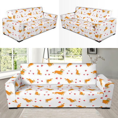 Cardigan Welsh Corgis Pattern Print Design 04 Sofa Slipcover