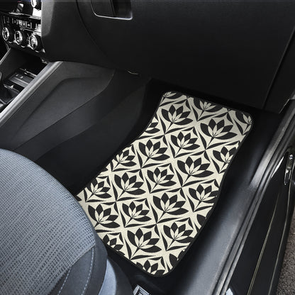 Lotus Pattern Print Car Floor Mats Front Back