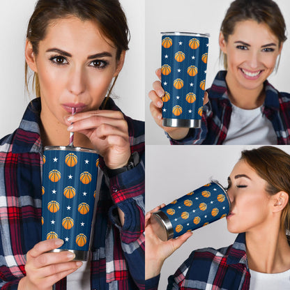 Basketball Star Print Pattern Tumbler