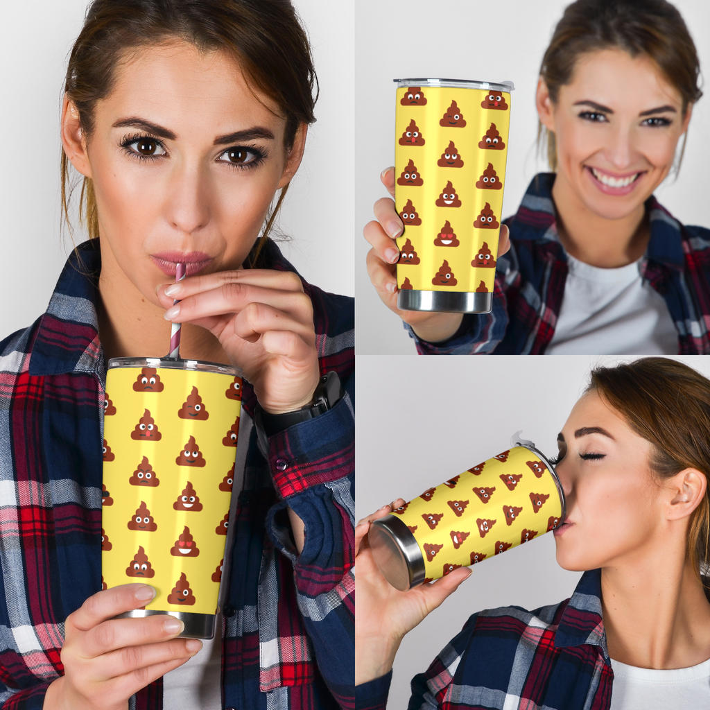Emoji Poop Print Pattern Tumbler