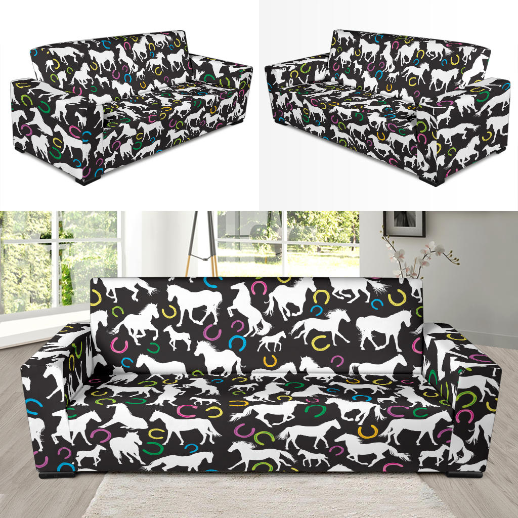 Horse Hoof Colorful Print Design LKS301 Sofa Slipcover