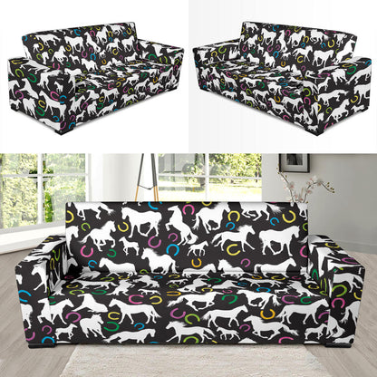 Horse Hoof Colorful Print Design LKS301 Sofa Slipcover