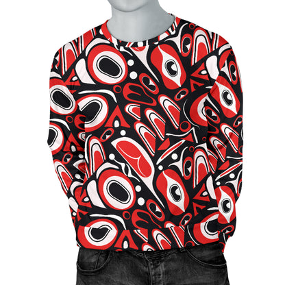 Totem Pole Texture Design Men Long Sleeve Sweatshirt