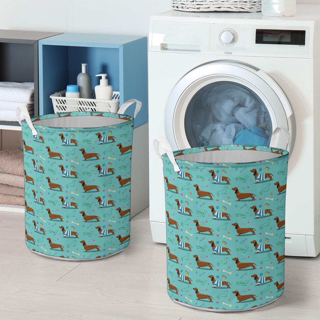 Dachshund Paw Decorative Print Pattern Laundry Basket