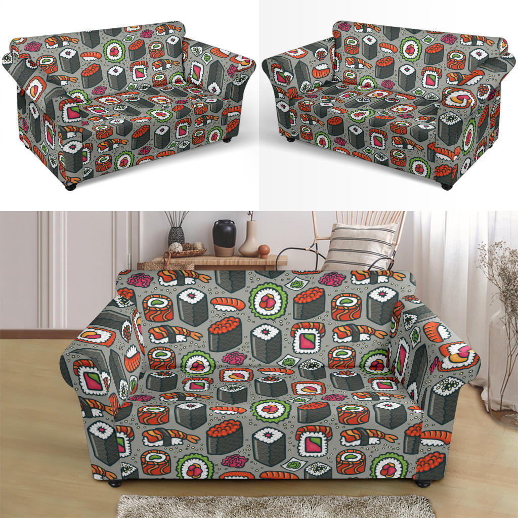 Sushi Print Design LKS301 Loveseat Couch Slipcover