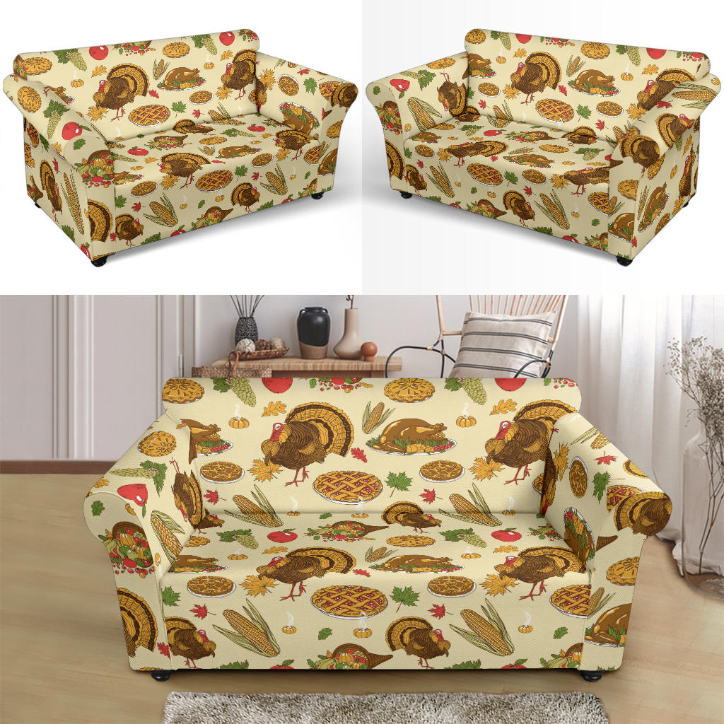 Thanksgiving Print Design LKS302 Loveseat Couch Slipcover