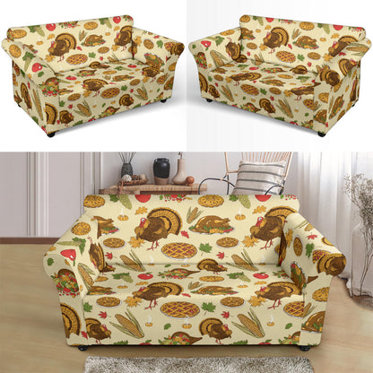 Thanksgiving Print Design LKS302 Loveseat Couch Slipcover
