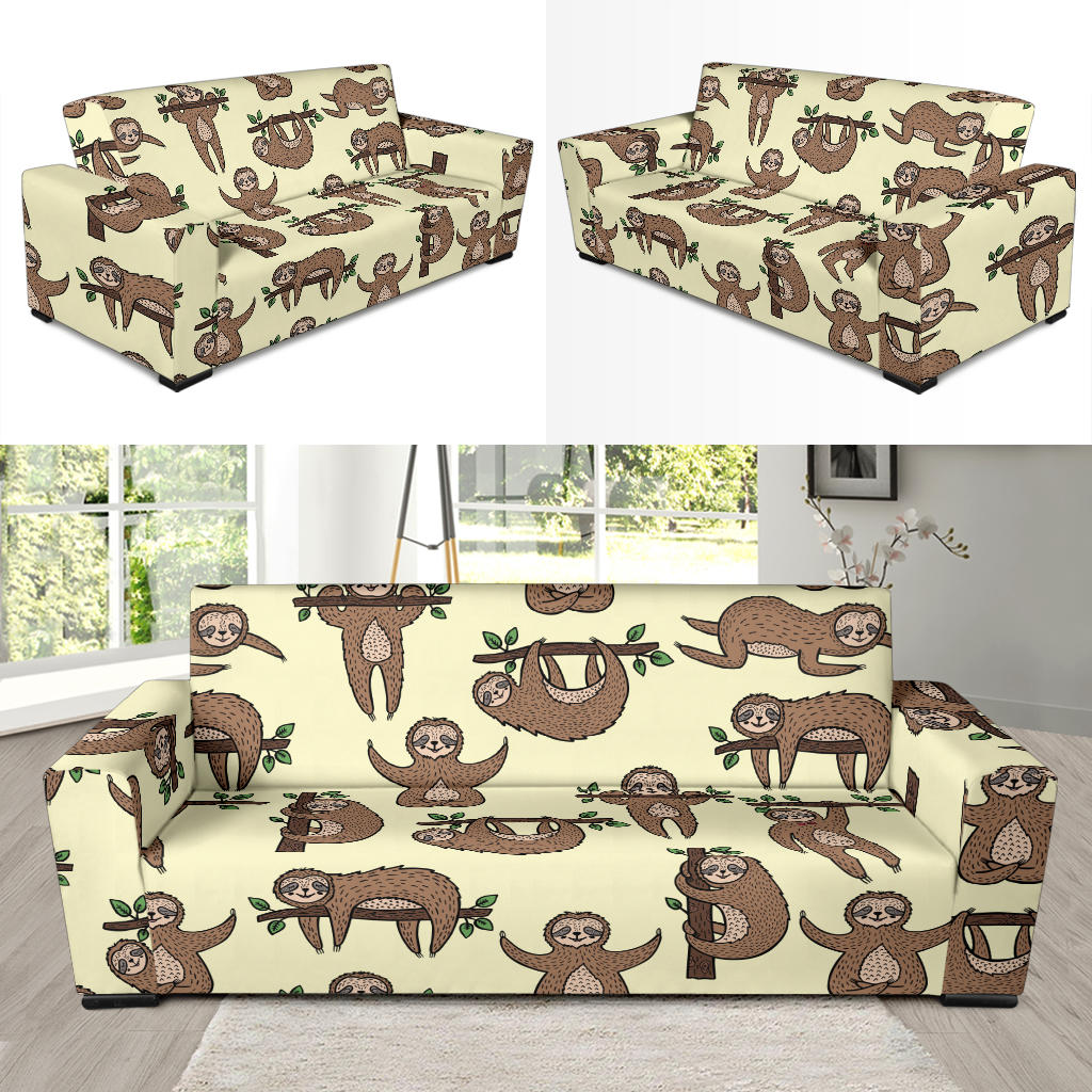 Sloth Print Design LKS3010 Sofa Slipcover