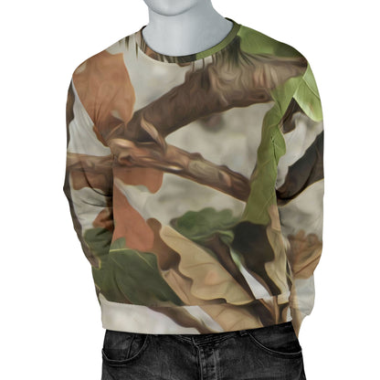 Camo Realistic Tree Forest Print Men Long Sleeve Sweatshirt