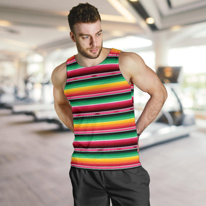 Mexican Blanket Classic Print Pattern Men Tank Top
