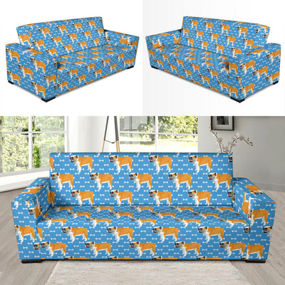 Bulldogs Pattern Print Design 06 Sofa Slipcover