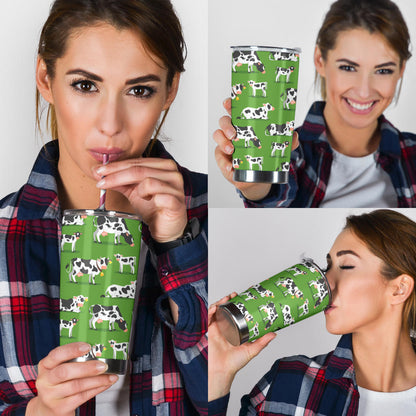 Cow Happy Print Pattern Tumbler
