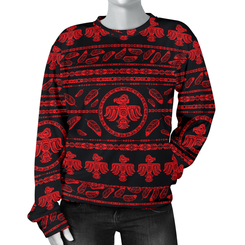 Native American Eagle Themed Print Women Long Sleeve Sweatshirt