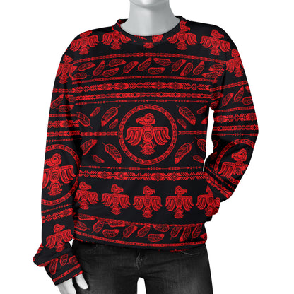 Native American Eagle Themed Print Women Long Sleeve Sweatshirt