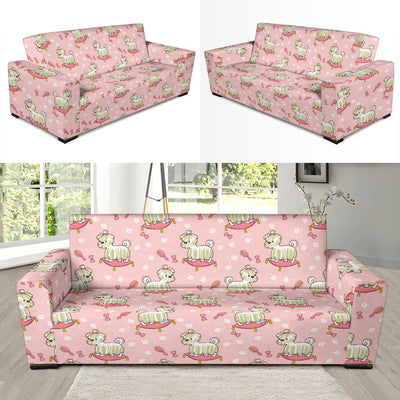 Bichons Frise Pattern Print Design 01 Sofa Slipcover