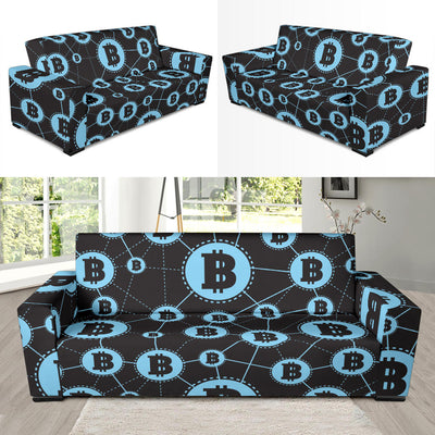 Cryptocurrency Pattern Print Design 02 Sofa Slipcover