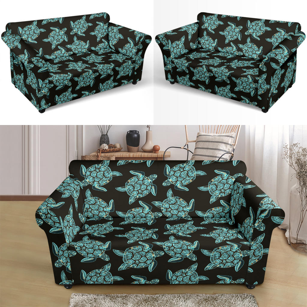 Sea Turtle Print Design LKS302 Loveseat Couch Slipcover