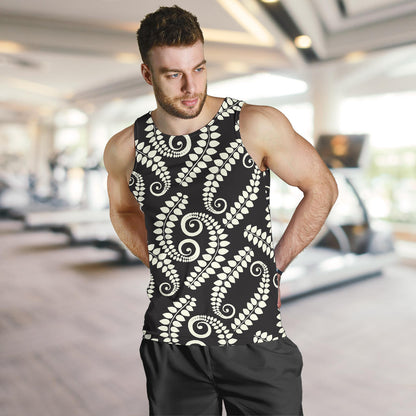 Fern Leave Print Pattern Men Tank Top