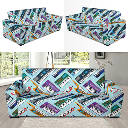 Synthesizer Pattern Print Design 02 Sofa Slipcover