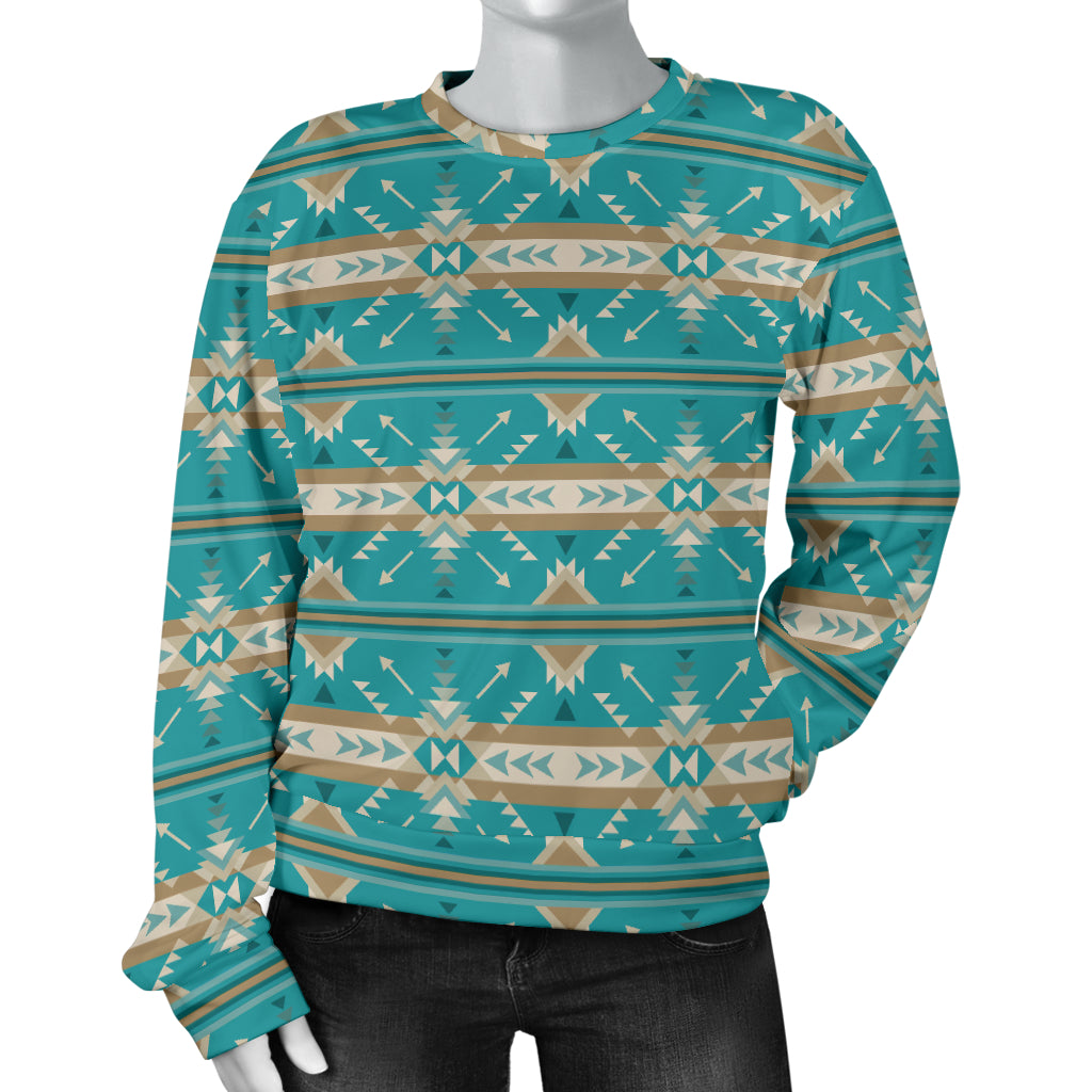 Southwest Native Design Themed Print Women Long Sleeve Sweatshirt