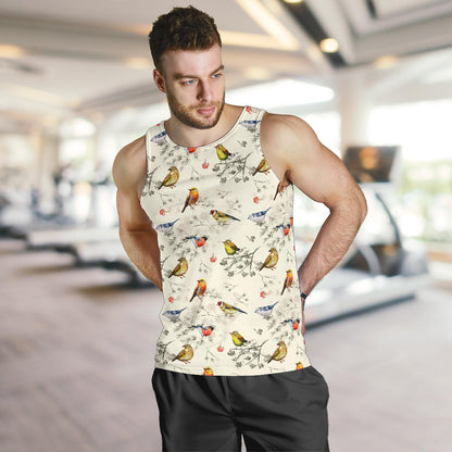 Bird Watercolor Design Pattern Men Tank Top